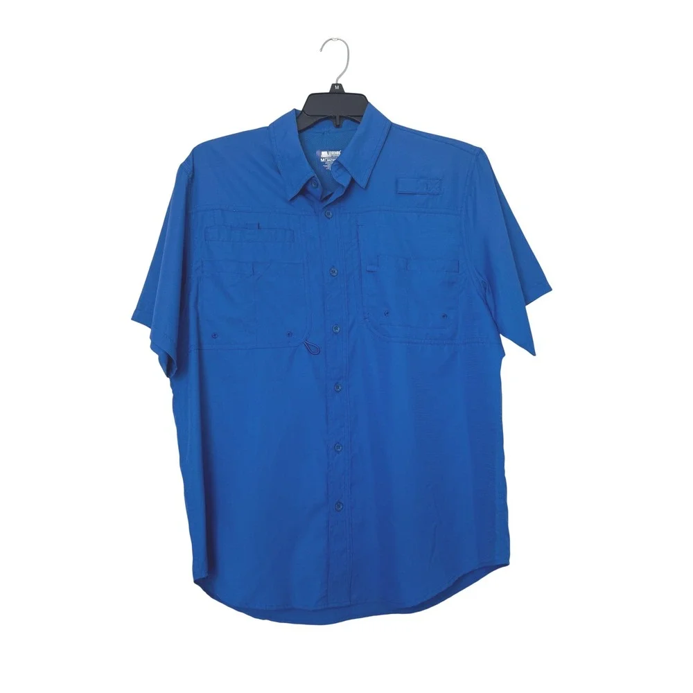 Lot‎ of 3 Reel Legends Saltwater II Fishing Shirts Mens Medium Blue UPF 50 NWT